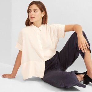 Everlane Pink The Silk Square Shirt, 4